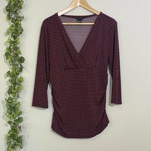 Women's Ann Taylor Factory Size L crossover v-neck blouse